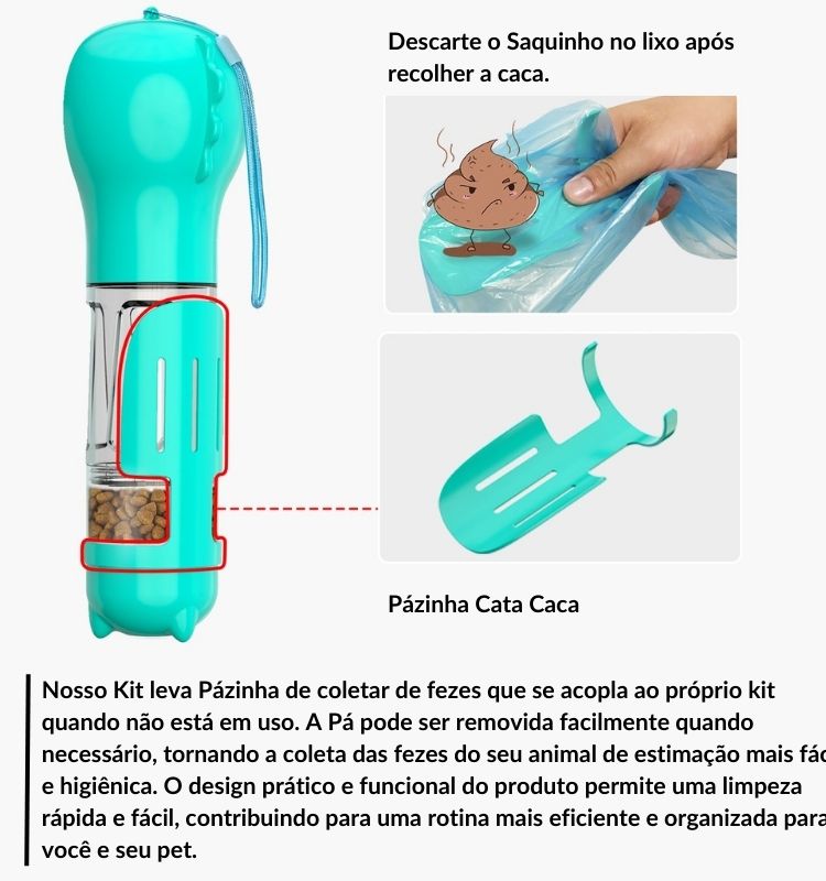 Kit Multifuncional Trilha Perfeita 3 em 1 para Cães